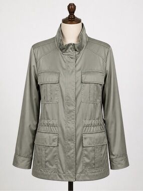 Chico’s Size 1 (Medium) Long Sleeve Satin Women’s Dressy Utility Jacket